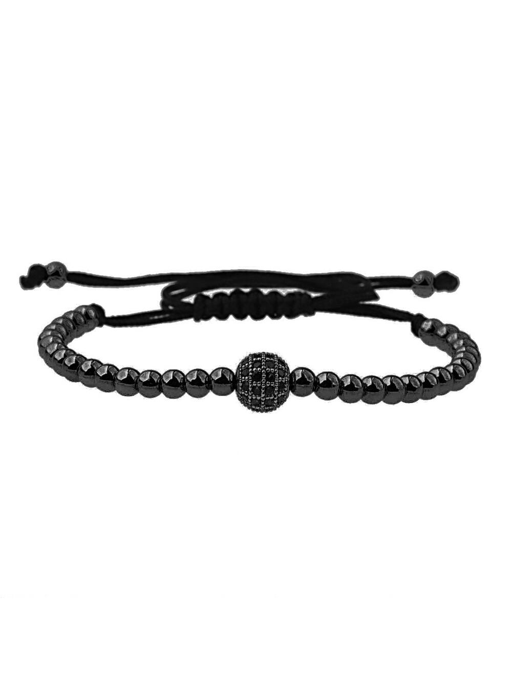 🔴 Bracelet - Black Rhodium Globe Pavé